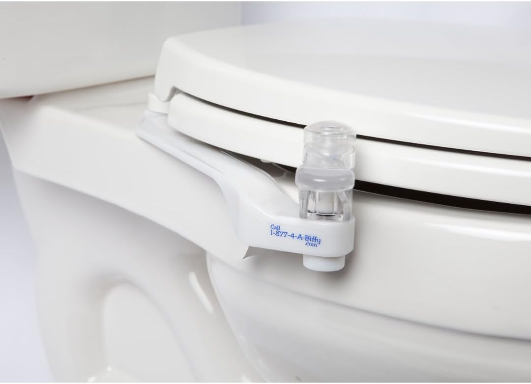 The BIFFY Classic Bidet Attachment- Physician Designed & Clinically Tested, Self-Cleaning, 8-Stream Spray with Adjustable Pressure and Pattern, Non-Electric, Assembled in USA