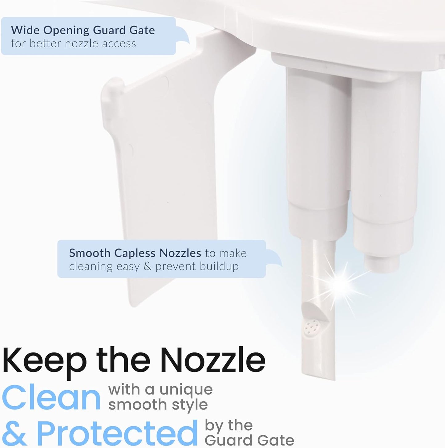 LUXE Bidet NEO 320 Plus - Patented Bidet Attachment for Toilet Seat, Innovative Hinges to Clean, Slide-in Install, Advanced 360° Self-Clean, Warm, Dual Nozzles, Feminine & Rear Wash (Chrome)