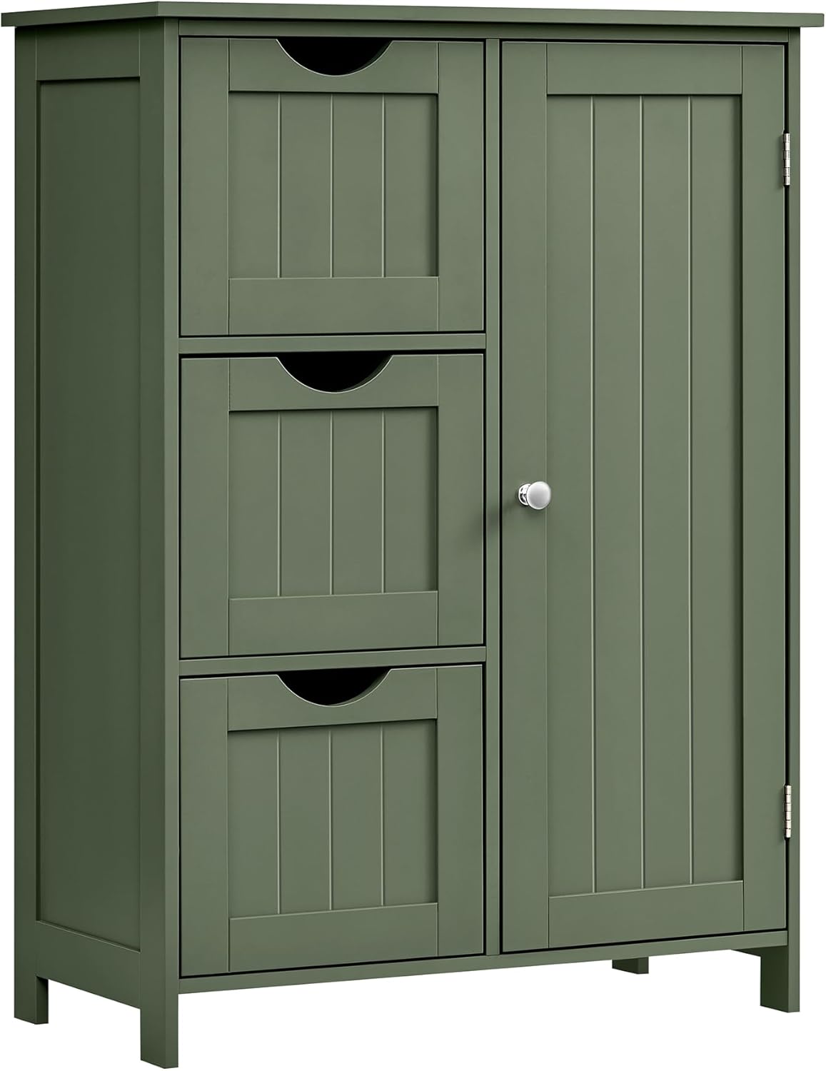 VASAGLE Bathroom Floor Storage Cabinet, Freestanding Bathroom Storage Unit with 3 Drawers, 1 Adjustable Shelf, 11.8 x 23.6 x 31.5 Inches, Slate Gray UBBC049G01