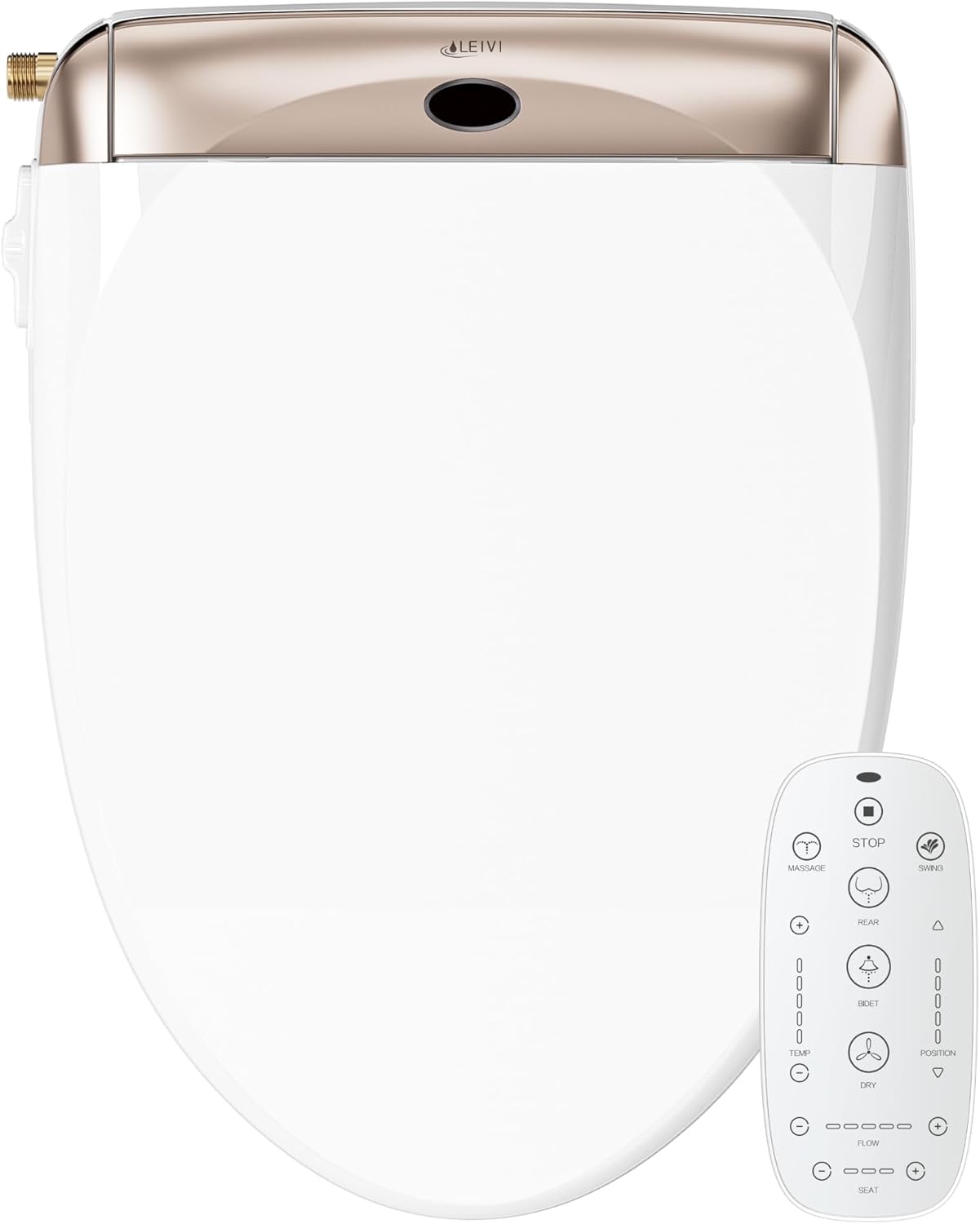 LEIVI Electric Bidet Smart Toilet Seat with Dual Control Mode, Adjustable Warm Water and Air Dryer, Ultra Slim Heated Toilet Seat, Oscillating and Pulsating Spray Wash, LED Nightlight, Elongated