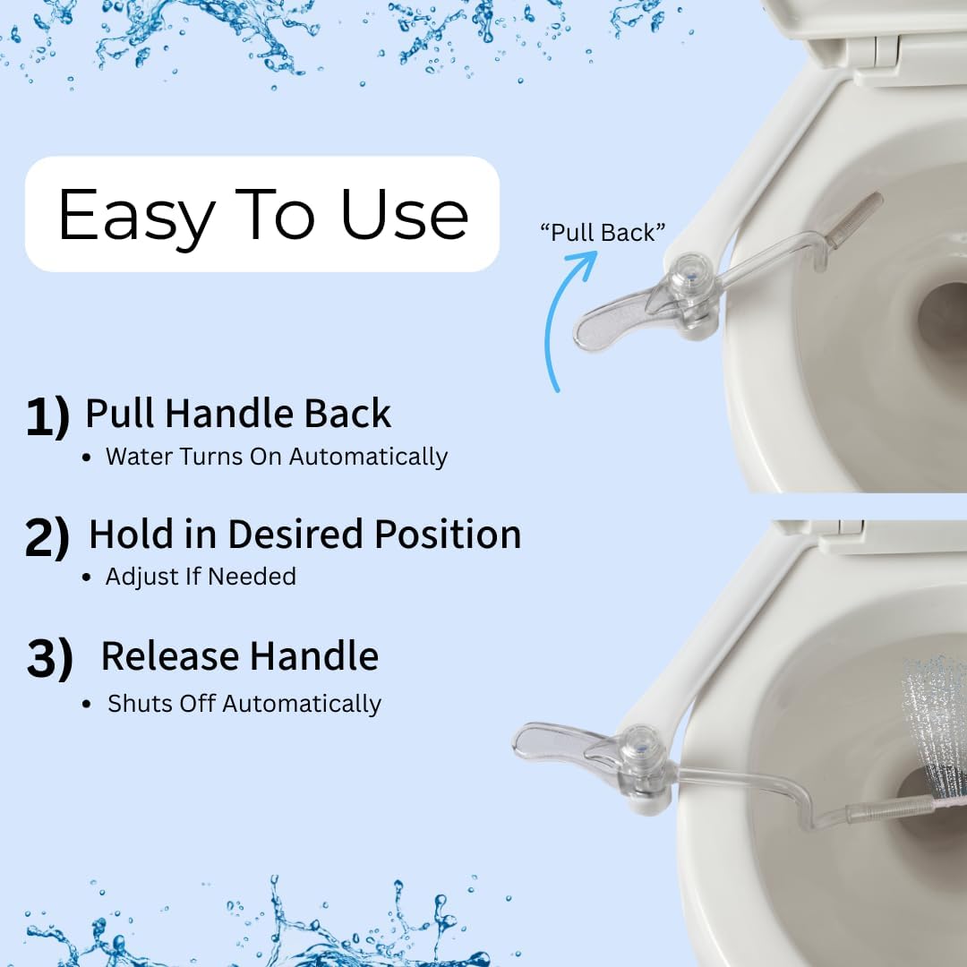 The BIFFY Classic Bidet Attachment- Physician Designed & Clinically Tested, Self-Cleaning, 8-Stream Spray with Adjustable Pressure and Pattern, Non-Electric, Assembled in USA