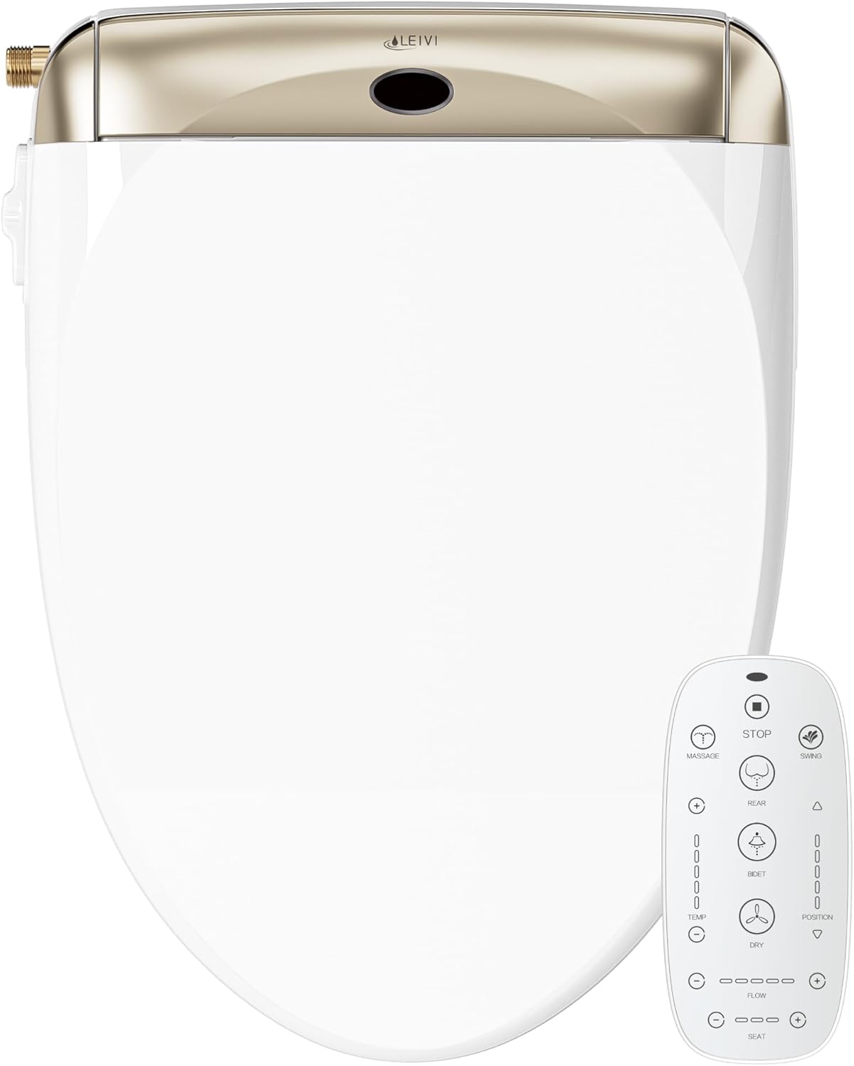 LEIVI Electric Bidet Smart Toilet Seat with Dual Control Mode, Adjustable Warm Water and Air Dryer, Ultra Slim Heated Toilet Seat, Oscillating and Pulsating Spray Wash, LED Nightlight, Elongated