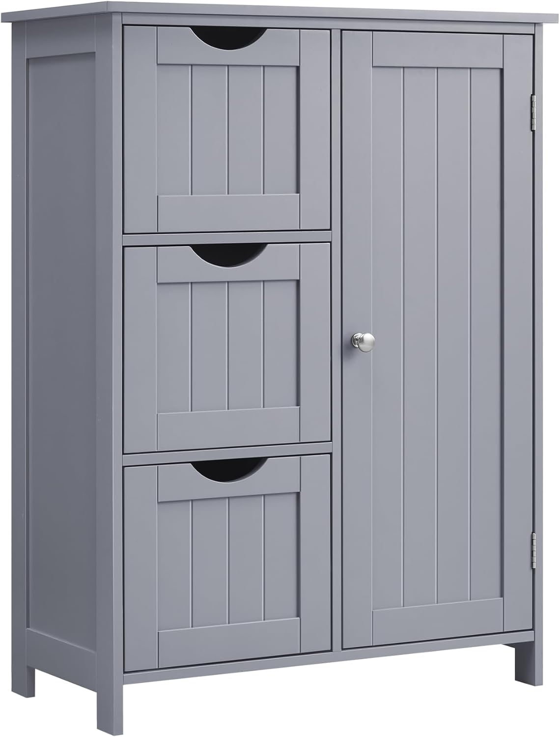 VASAGLE Bathroom Floor Storage Cabinet, Freestanding Bathroom Storage Unit with 3 Drawers, 1 Adjustable Shelf, 11.8 x 23.6 x 31.5 Inches, Slate Gray UBBC049G01