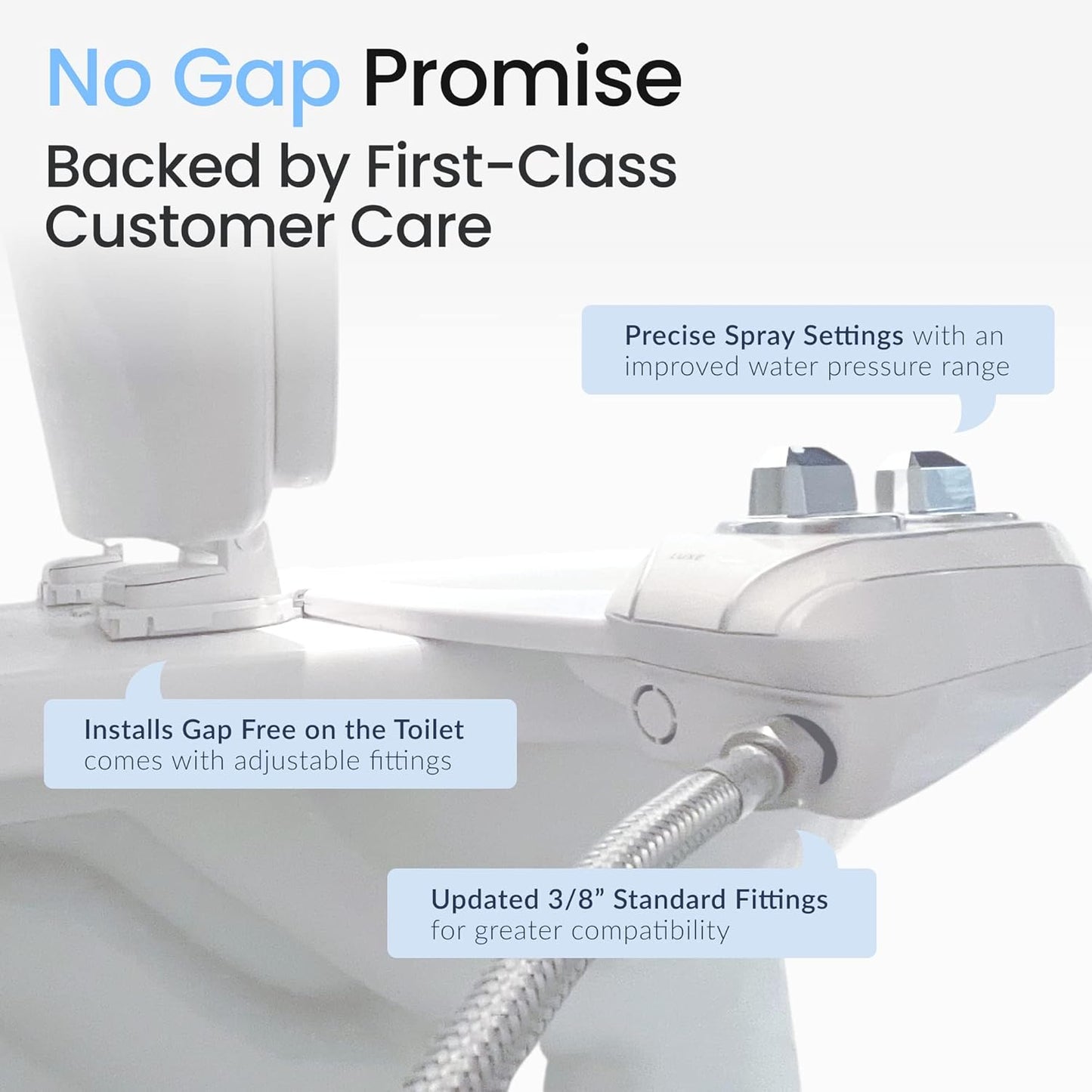 LUXE Bidet NEO 320 Plus - Patented Bidet Attachment for Toilet Seat, Innovative Hinges to Clean, Slide-in Install, Advanced 360° Self-Clean, Warm, Dual Nozzles, Feminine & Rear Wash (Chrome)