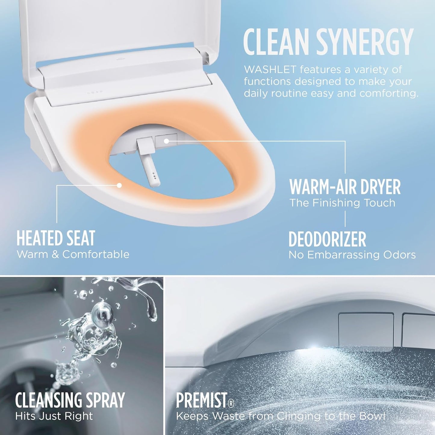 TOTO® WASHLET® S5 Electronic Bidet Toilet Seat, Round, Cotton White