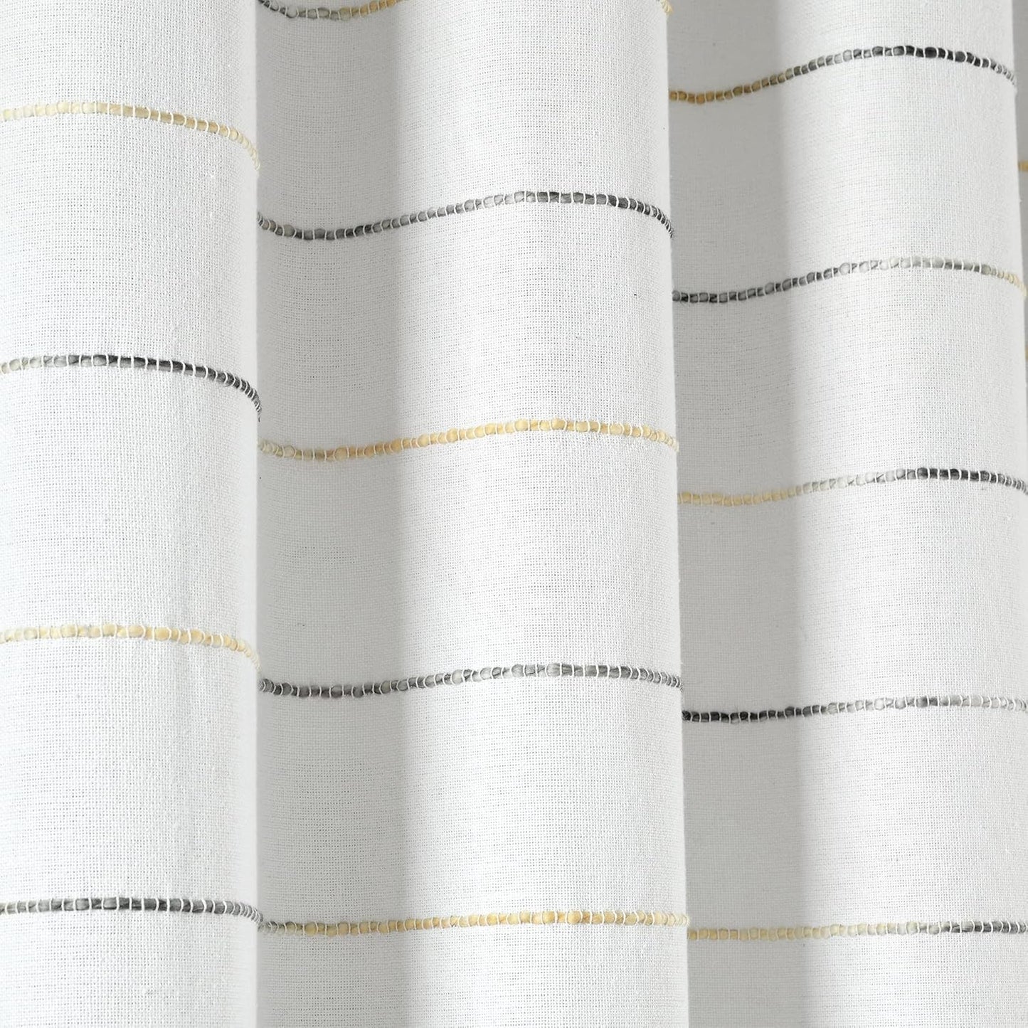 Lush Decor Ombre Stripe Yarn Dyed Cotton Shower Curtain, 72" W x 72" L, Navy & Multi - Fabric Shower Curtains - Striped Bathroom Curtain - Farmhouse & Coastal Decor