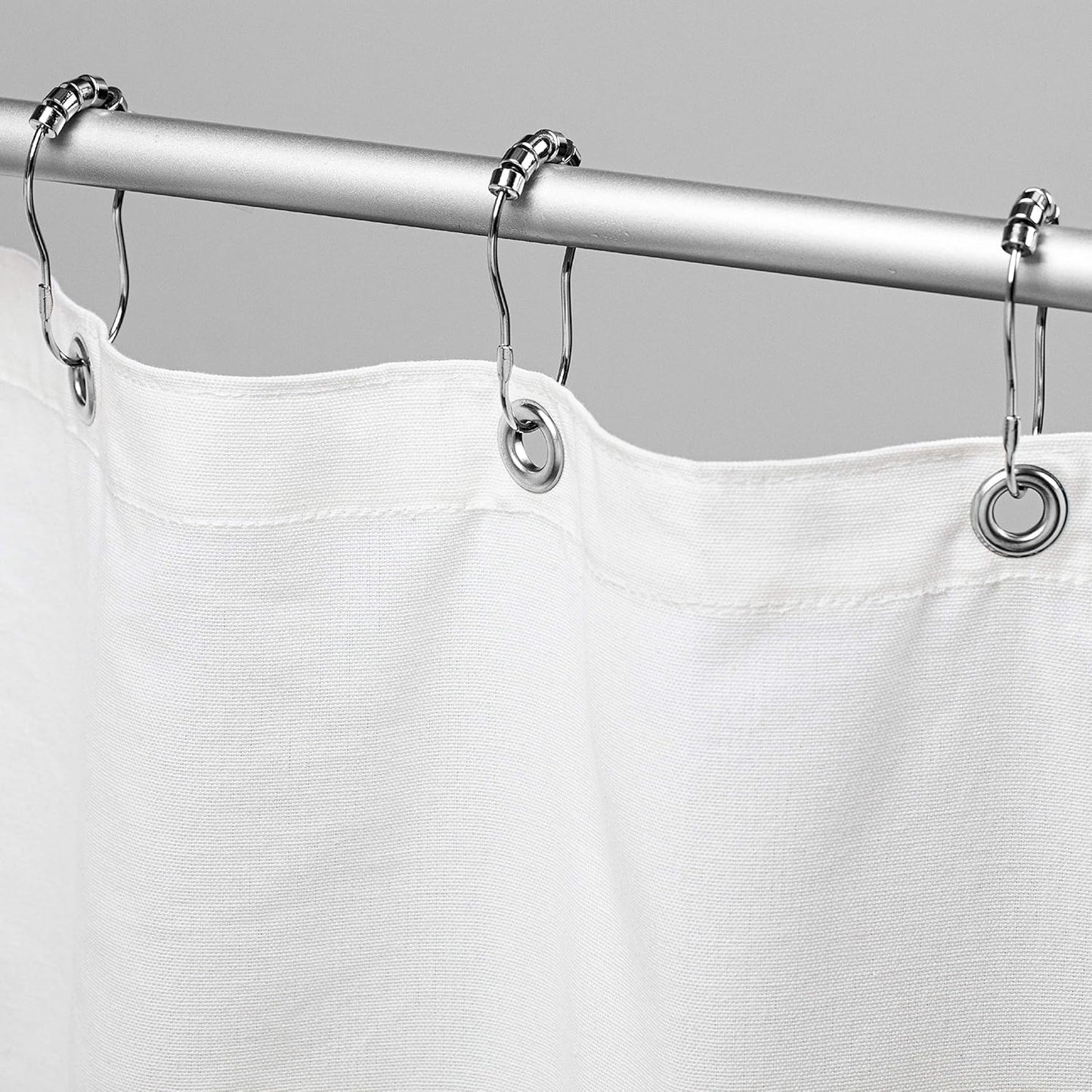 FABRIC SHOWER CURTAIN LINER - Standard Bathtub Size - A Stylish Quality Bathroom Drape - Earth Friendly, Non-Toxic + Odor-Free Cotton Liner - Light-Weight Washable White Shower Curtain - 70x74 WC