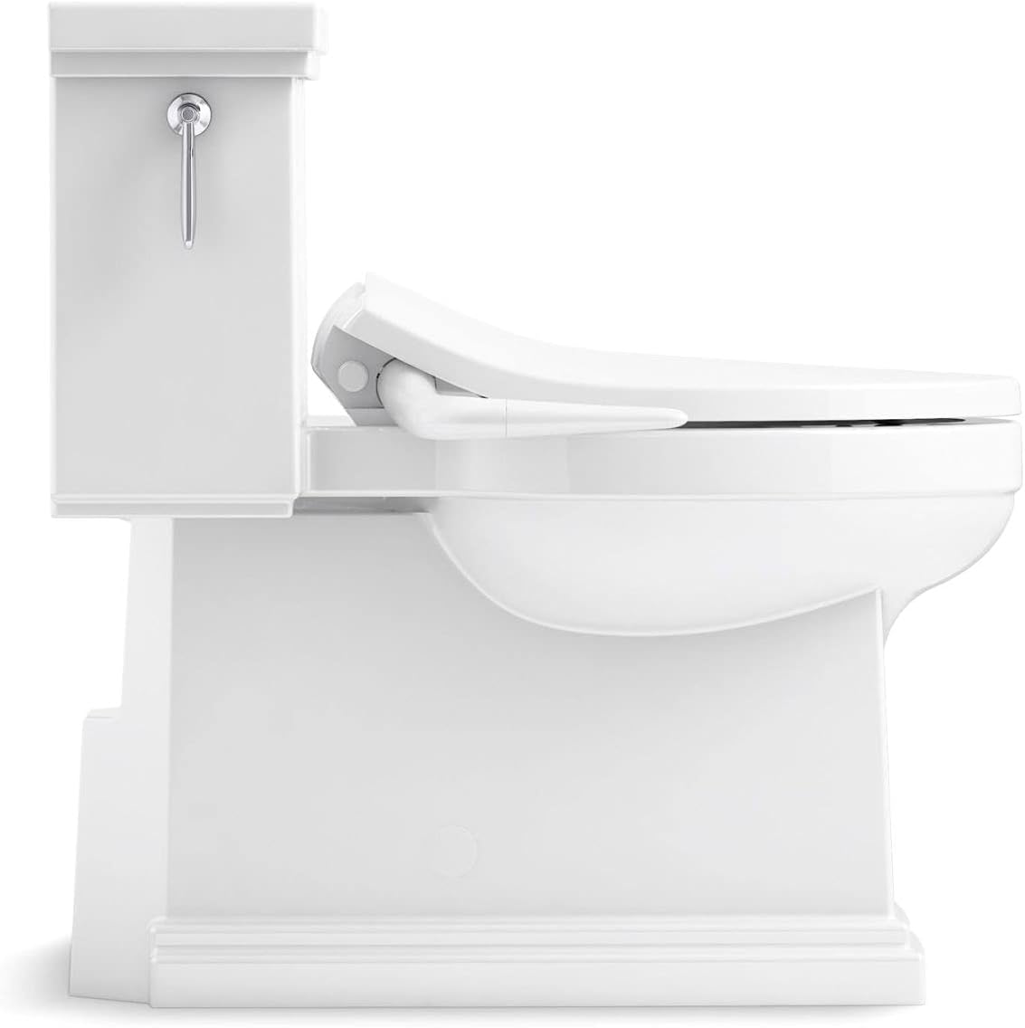 Kohler PureWash M250 Manual Elongated Bidet Toilet Seat, White, Quiet-Close Lid Prevents Slamming, Cool Water, Easy Installation with Quick-Release Hinges, Adjustable Spray Position & Pressure