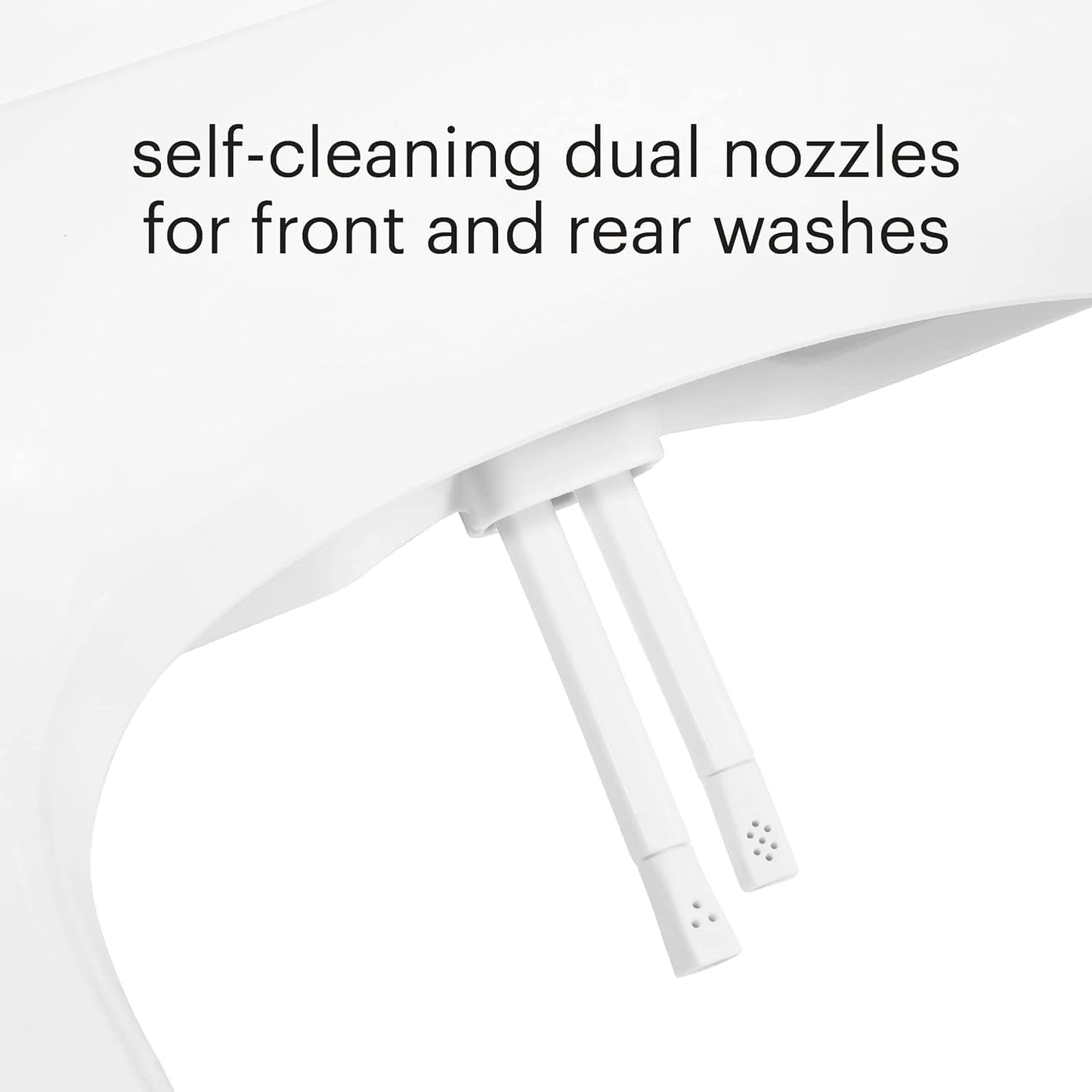 Brondell Bidet Toilet Seat Non-Electric Swash Ecoseat, Fits Elongated Toilets, White - Dual Nozzle System, Ambient Water Temperature - Bidet with Easy Installation