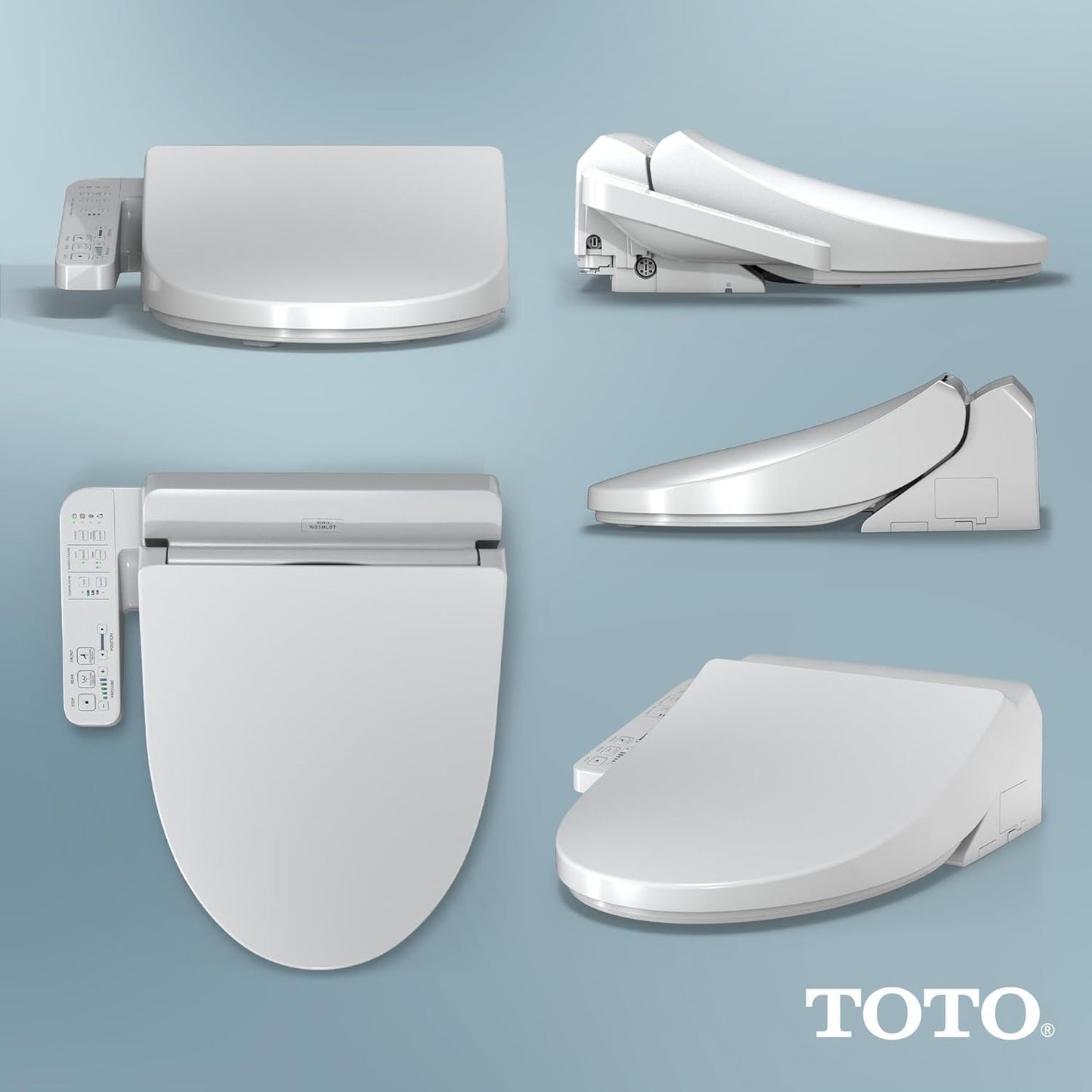TOTO WASHLET A2 Electronic Bidet Toilet Seat with Heated Seat and SoftClose Lid, Elongated, Cotton White - SW3004#01