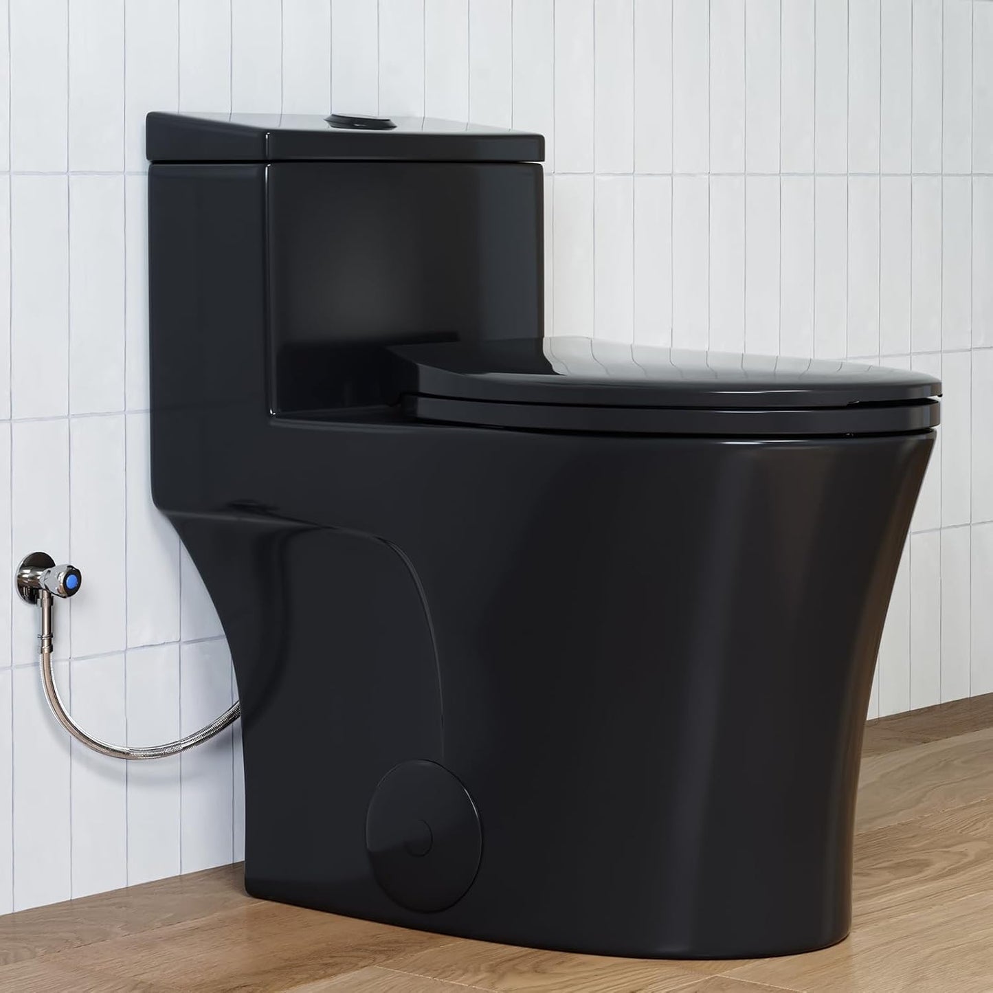HOROW T0338W One Piece Toilet with Non-Electric Bidet Toilet Seat, Elongated ADA Chair Height Toilets with Adjustable Nozzles Seat, Powerful Dual Flush & Soft Closing Seat Include, MAP 1000g, White