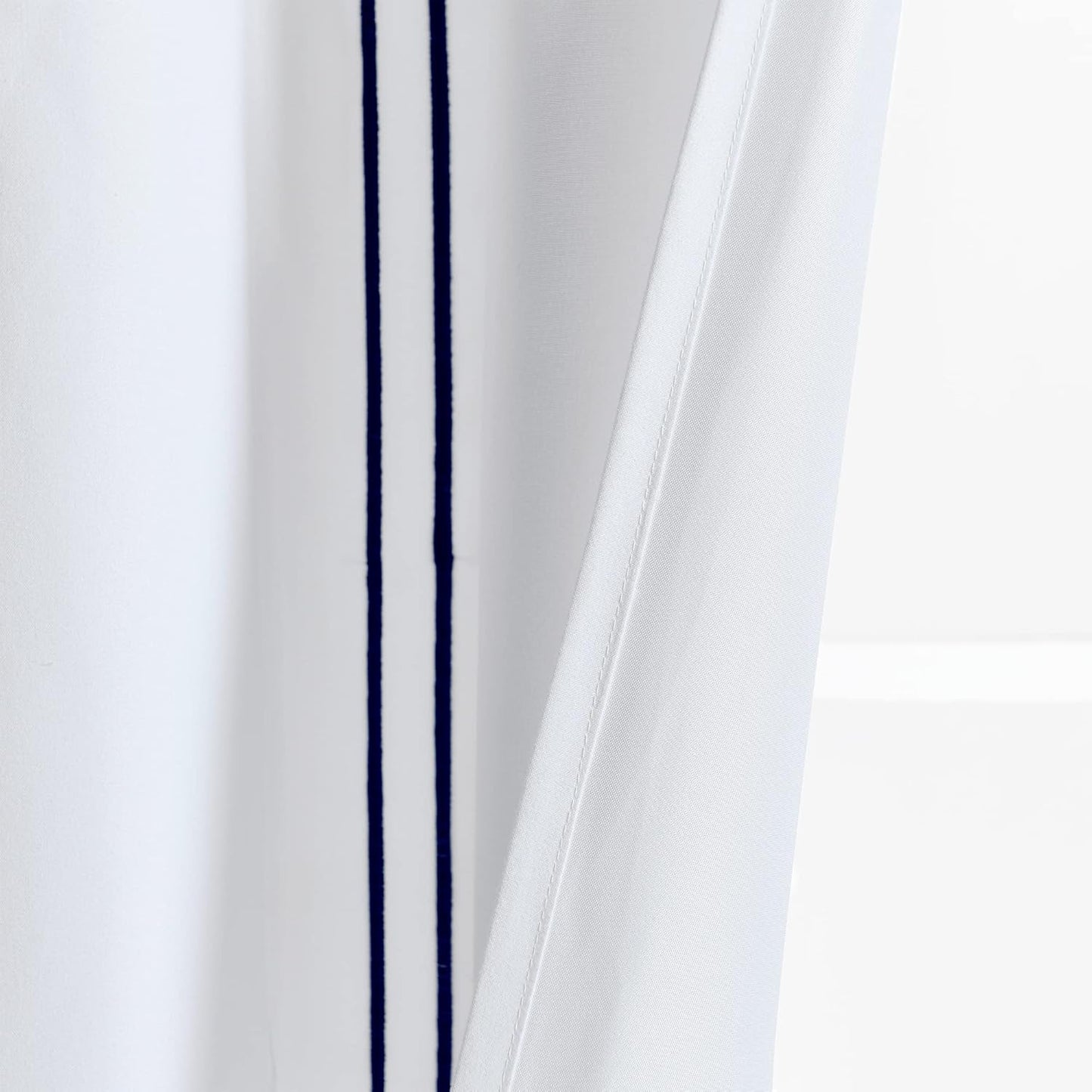 Lush Decor Hotel Collection Shower Curtain, 72" x 72", White & Navy
