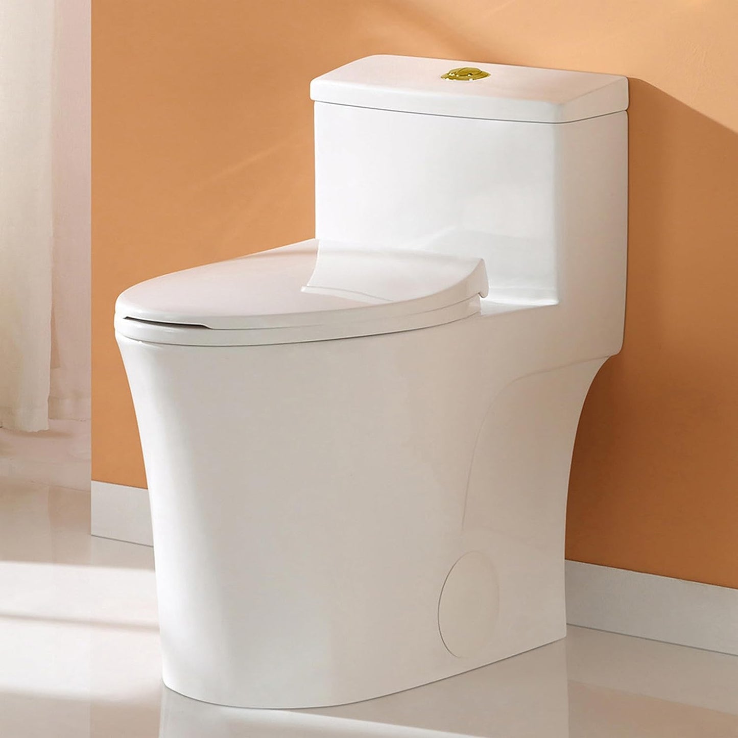 HOROW T0338W One Piece Toilet with Non-Electric Bidet Toilet Seat, Elongated ADA Chair Height Toilets with Adjustable Nozzles Seat, Powerful Dual Flush & Soft Closing Seat Include, MAP 1000g, White