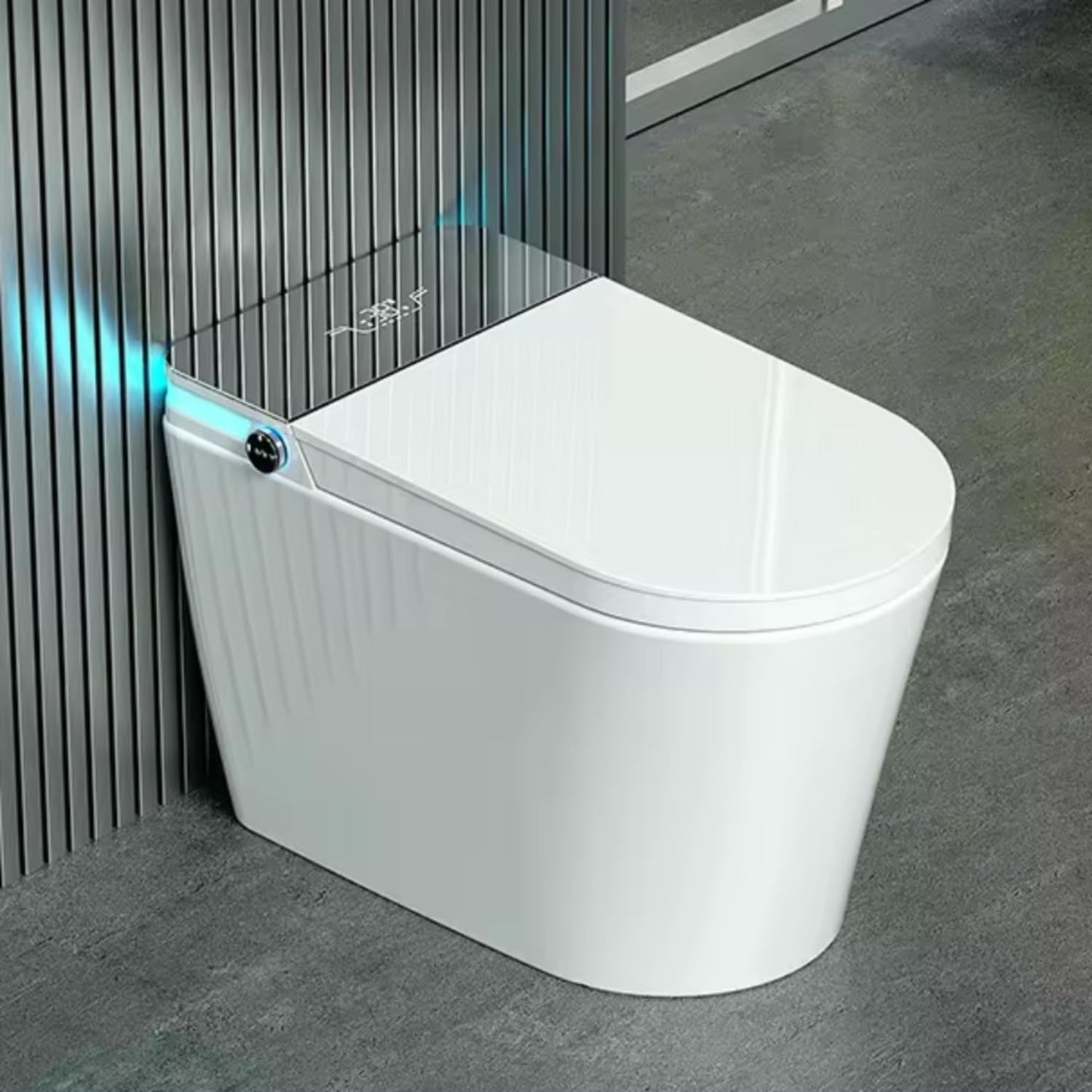 Electric Bidet Smart Toilet, Auto Open/Close Lid & Seat with Radar and Foot Sensor, Water Tank Built In, Auto Flushing, 8 Modes Water Wash,Warm Air Dryer, Foam Shield. 20-year warranty. (TD-76EV)