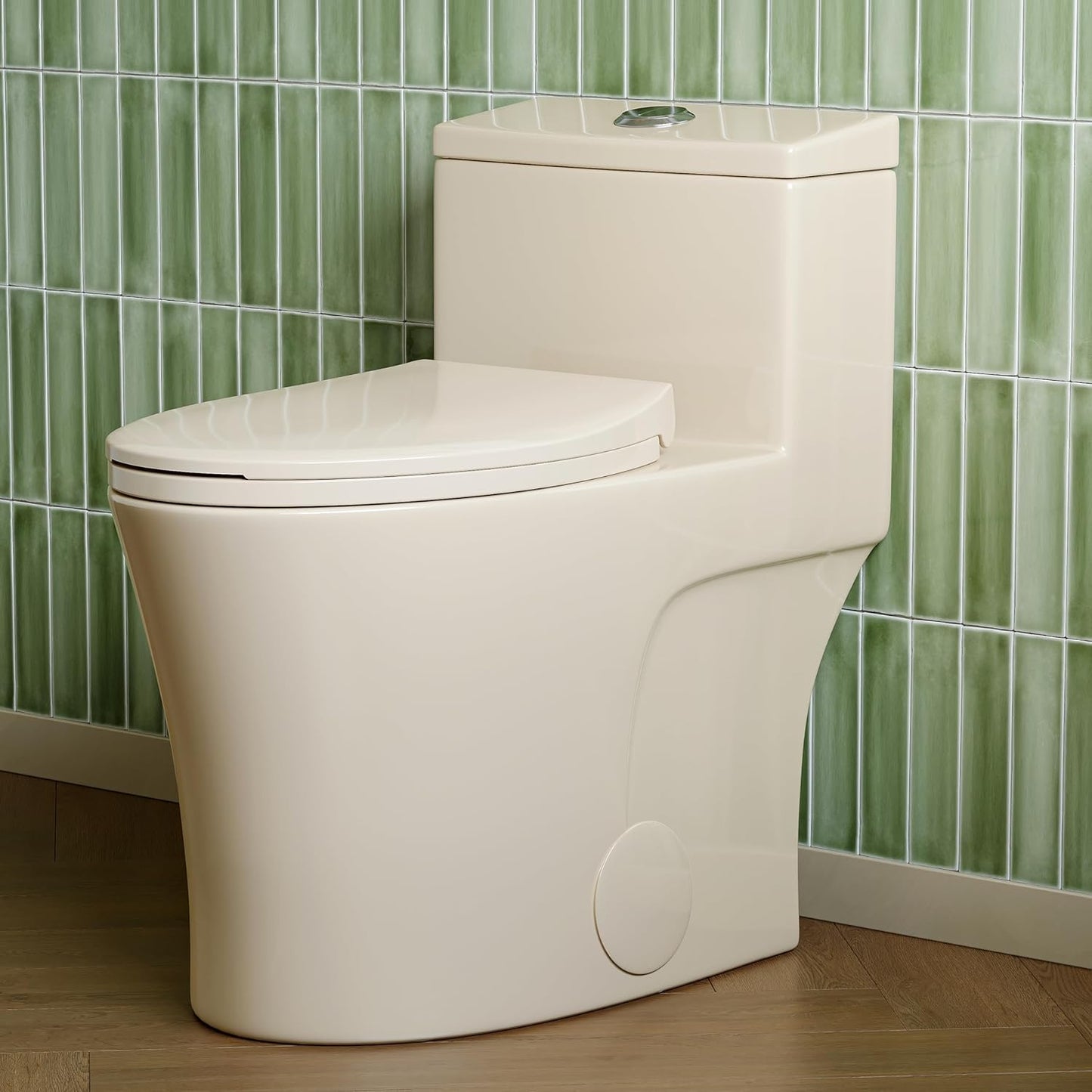 HOROW T0338W One Piece Toilet with Non-Electric Bidet Toilet Seat, Elongated ADA Chair Height Toilets with Adjustable Nozzles Seat, Powerful Dual Flush & Soft Closing Seat Include, MAP 1000g, White