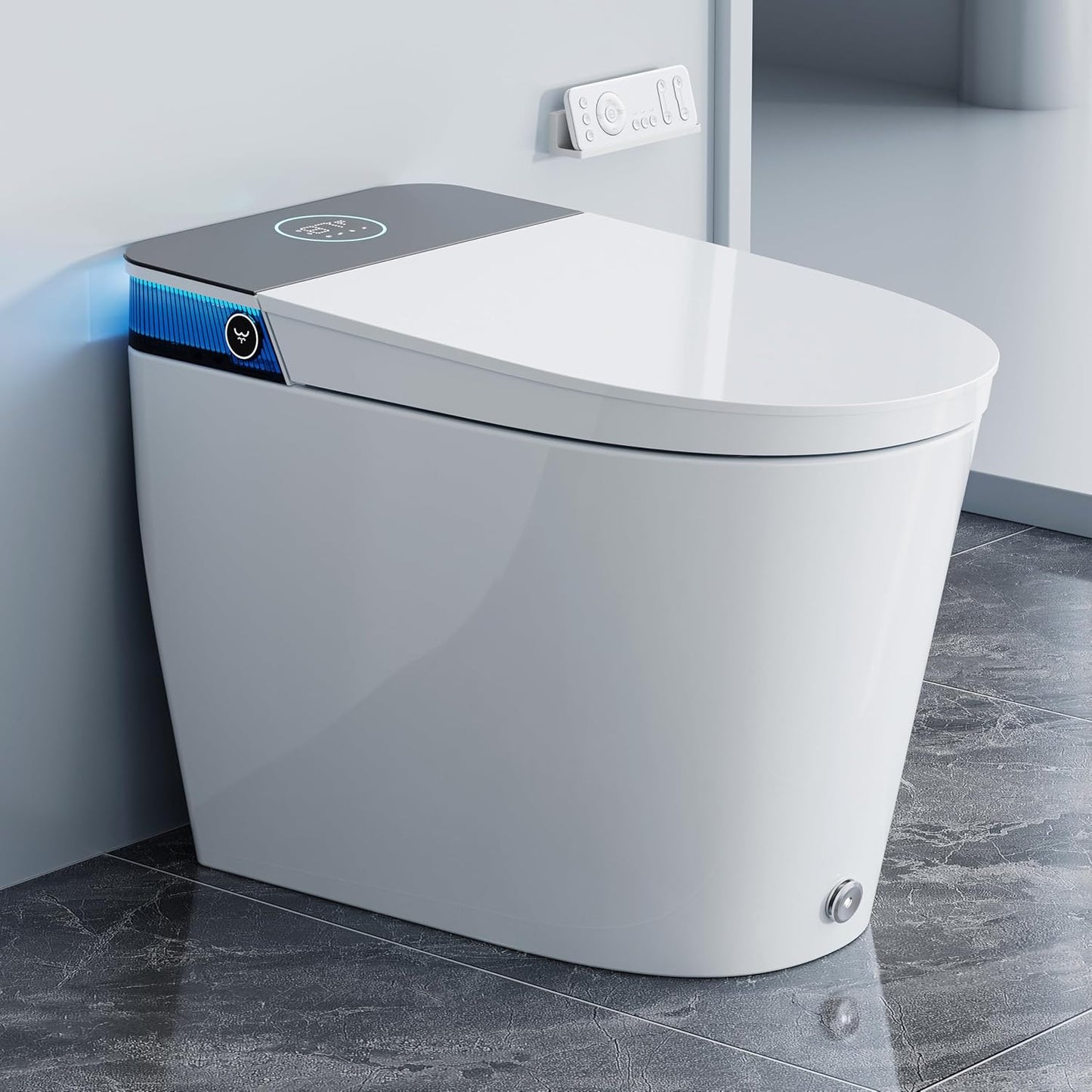 HOROW Artistic Smart Toilet with Powerful Flush, Auto Open/Close Lid, Bidet with Instant Warm Water, Elongated Heated Seat, Dryer, Night Light, Deodorization